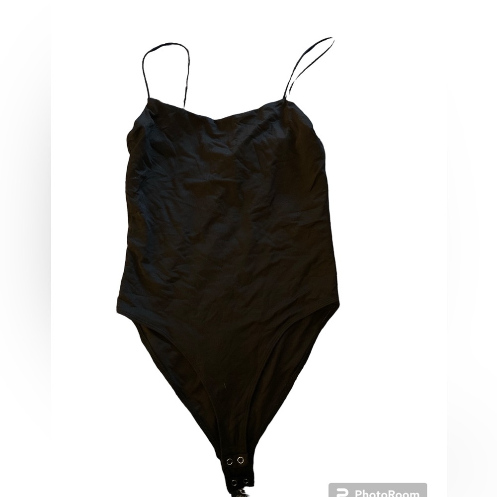 forever 21 womens silky Medium Black body suit thin straps